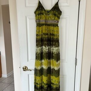 Green and Black Maxi Dress